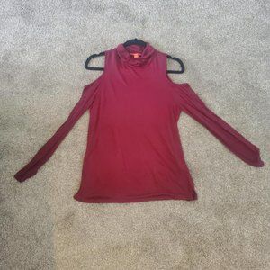 Burgundy Cold Shoulder Top